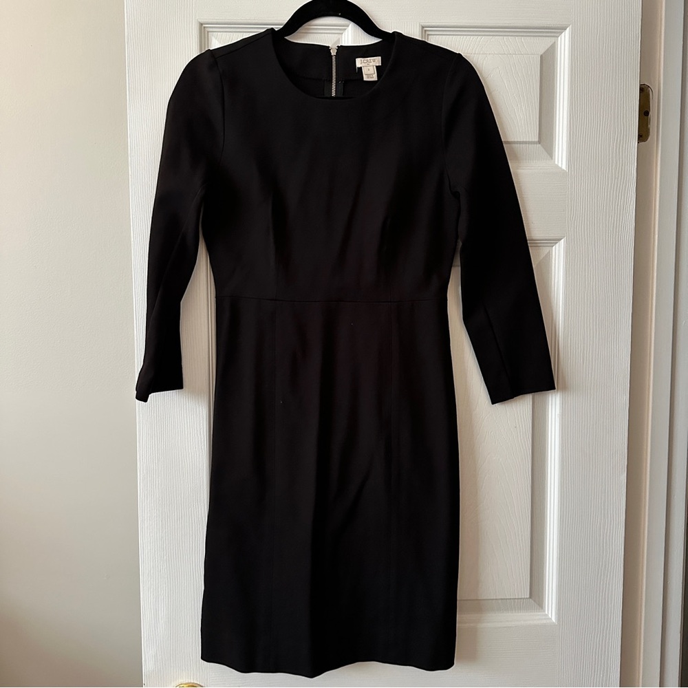 J.Crew Factory 3/4 Sleeve Black Shift Dress - SIZE 2